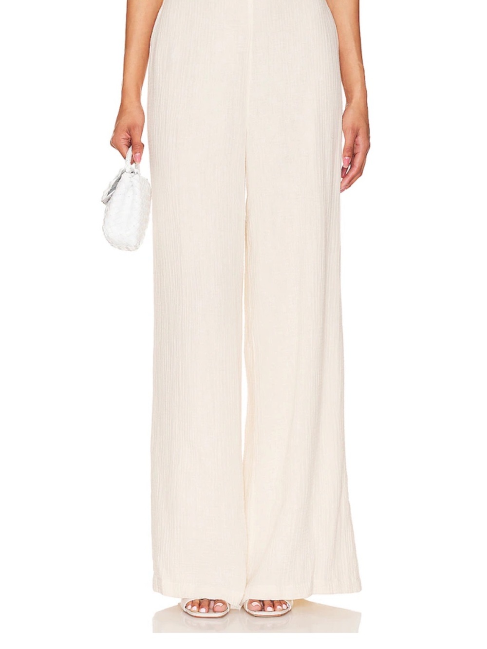 l*space Cream Wide-Leg High-Rise Pants